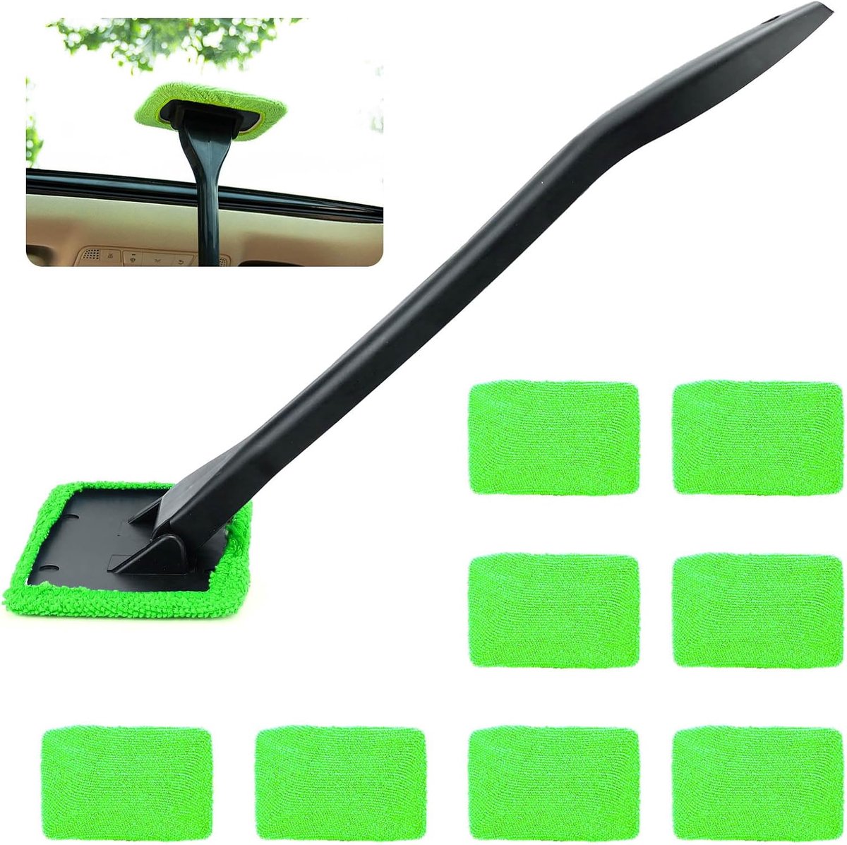Ruitenreiniger Gereedschap - Auto Glasreiniger - Schoonmaken Auto - 180 Graden Draaibaar - 40 cm Handgreep - Groen
