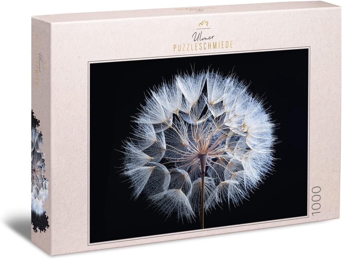 Legpuzzel Bloem - 1000 Stukjes - Ontspanning Thuis - Gedetailleerd Motief - 68 x 48 cm - Zwart-wit