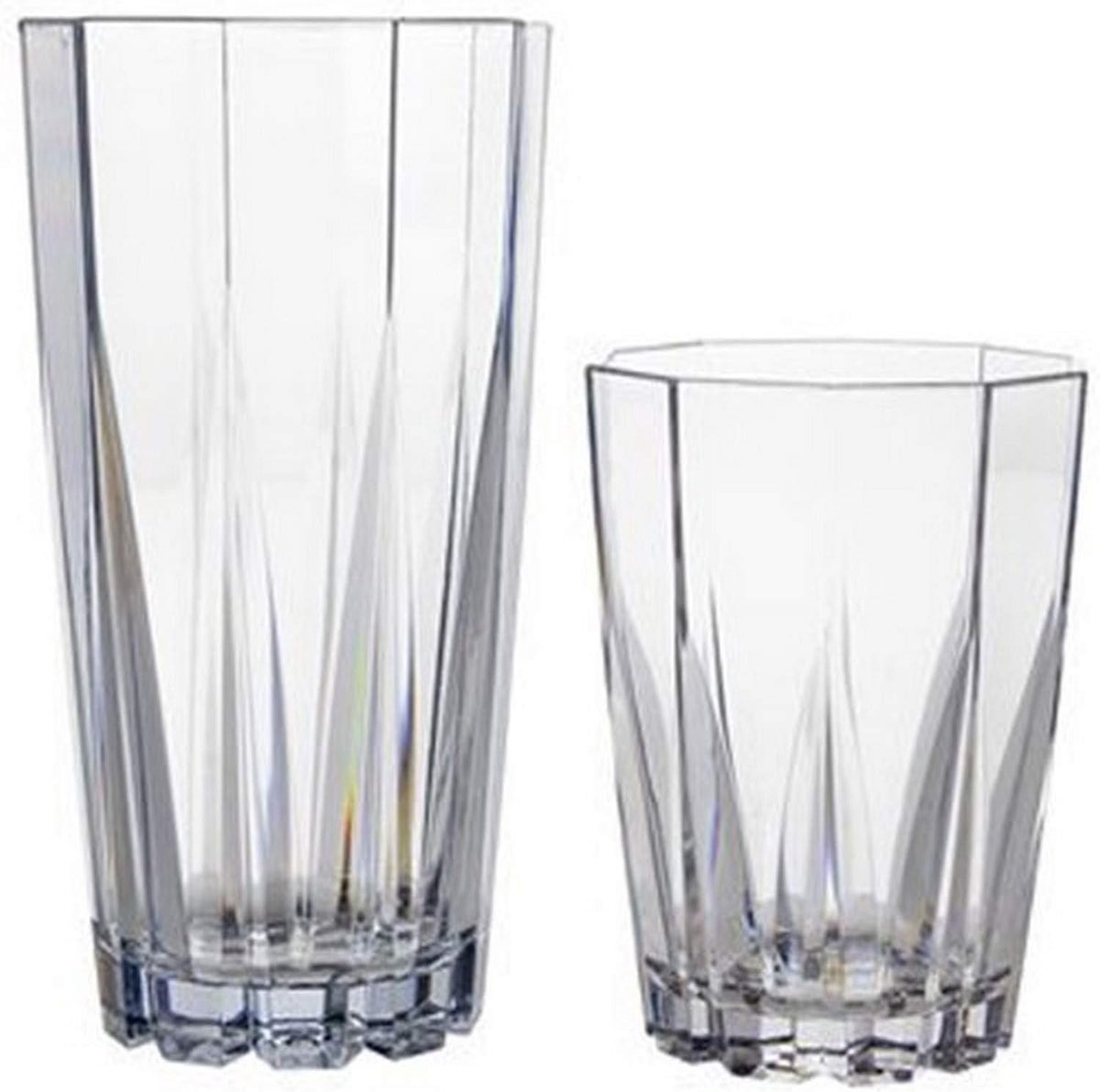 Plastic Tumblers - Bekers Set - Dagelijks Gebruik - Onbreekbaar Vaatwasmachinebestendig - 12 stuks - Transparant