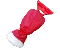 IJskrabber met handschoen - Ruitkrabber Sneeuwschraper - Auto winterklaar maken - Met ijsbrekertanden - 33 x 16 cm - Rood