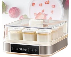 Yogurt Maker - Fermentatie Apparaat - Zelf Yoghurt Maken - Instelbare Tijd Temperatuur - 9 Glazen Potjes - Wit