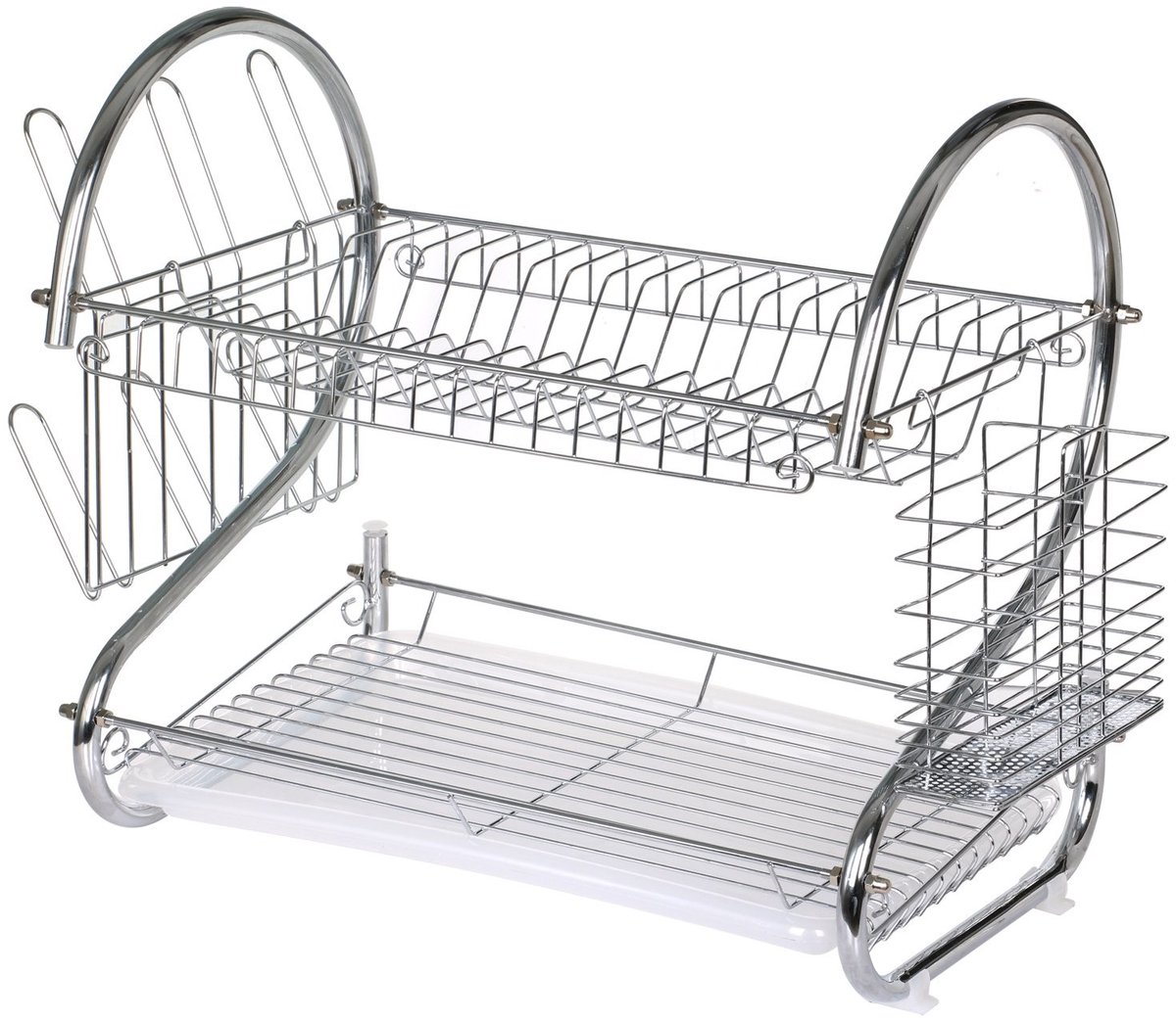 Dailygoods- Keukenrek 2 Niveaus - Verchroomd - Roestvrij Staal
