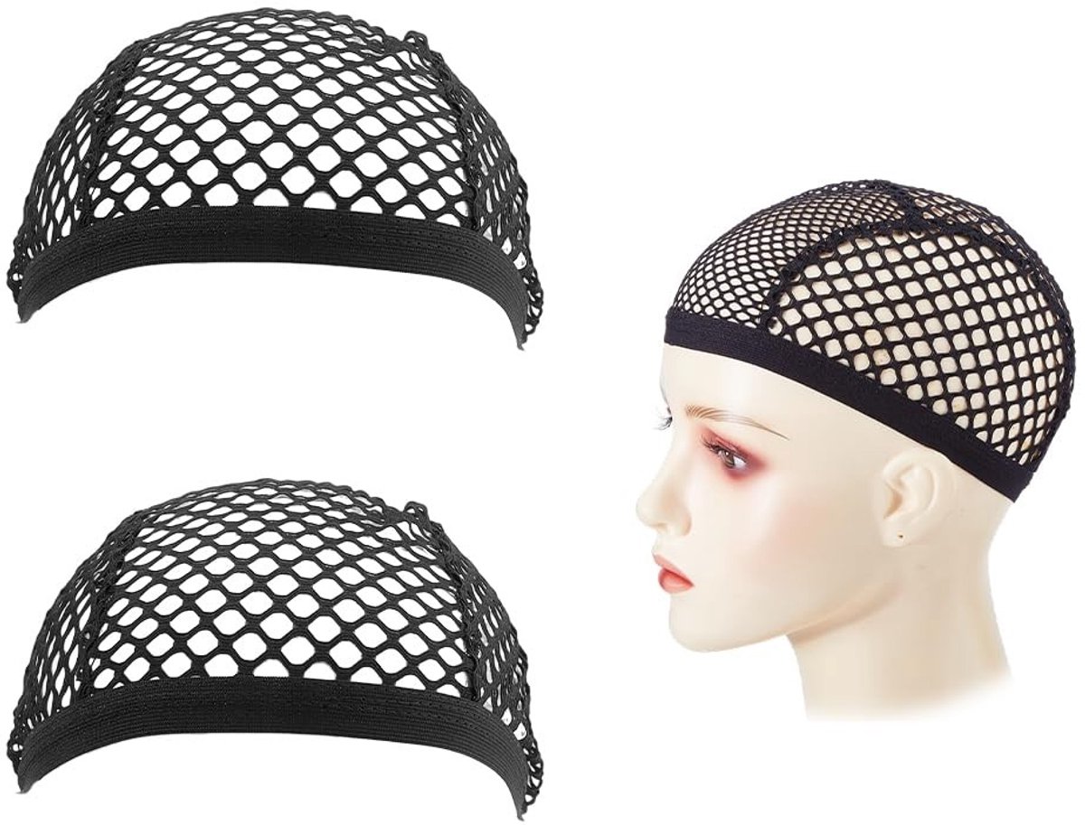 Dailygoods- Pruikcap - 3 Stuks - Elastisch/rekbaar - Ademend nylon mesh - Geschikt voor kort/lang haar - Handige bevestigingsoplossing - Haarnet