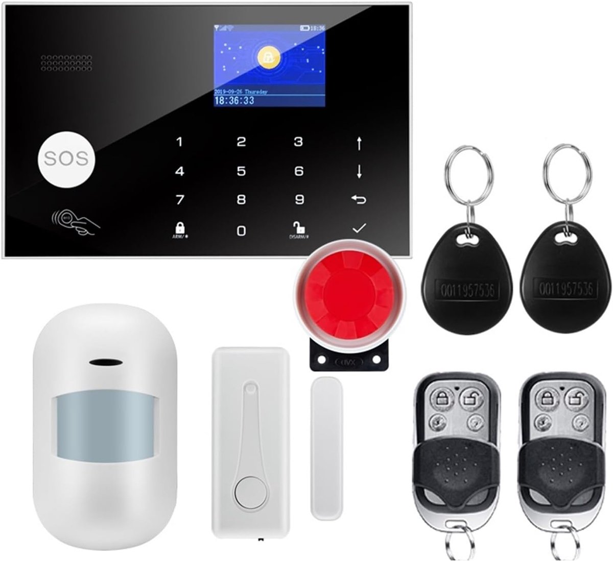 Huisbeveiliging Systeem - Slim Alarm - Veilig Thuis - Wifi GSM Connectiviteit - 180 mm - Zwart