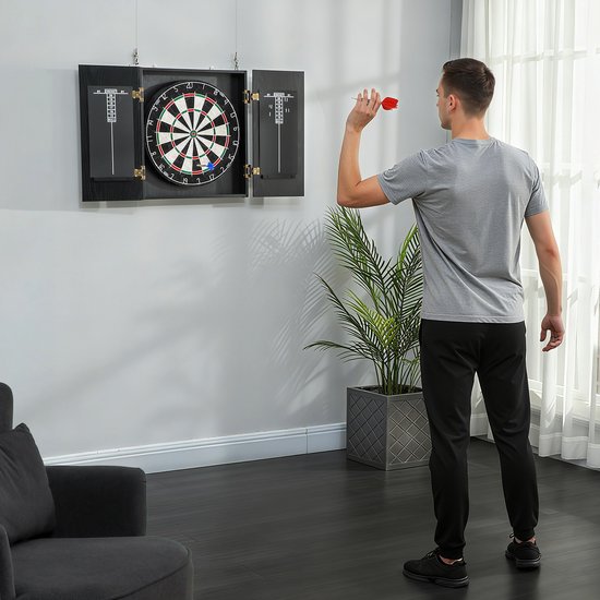 SPORTNOW-Dartbord-Sisal, staal-100x55x9cm-Zwart van SPORTNOW — afbeelding 4