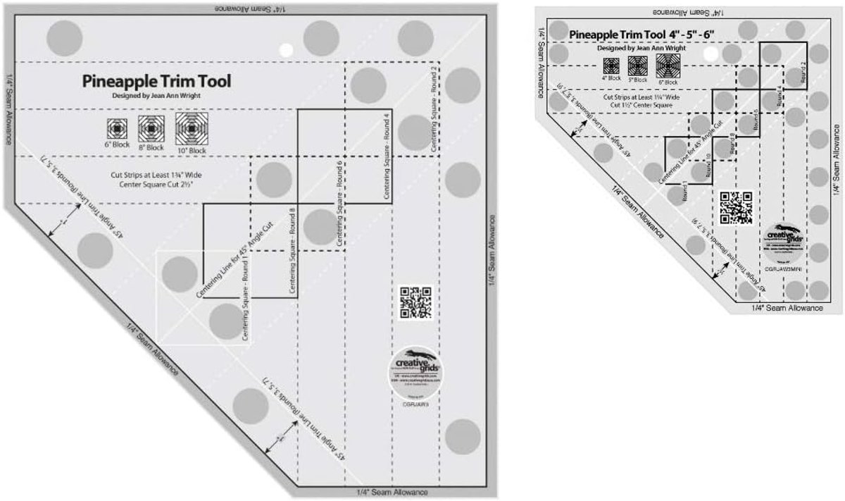 Quilt Linialen Set - Patroon Hulpmiddelen - Strakke Blokken Maken - Anti-slip Grip - Verschillende Maten - Transparant