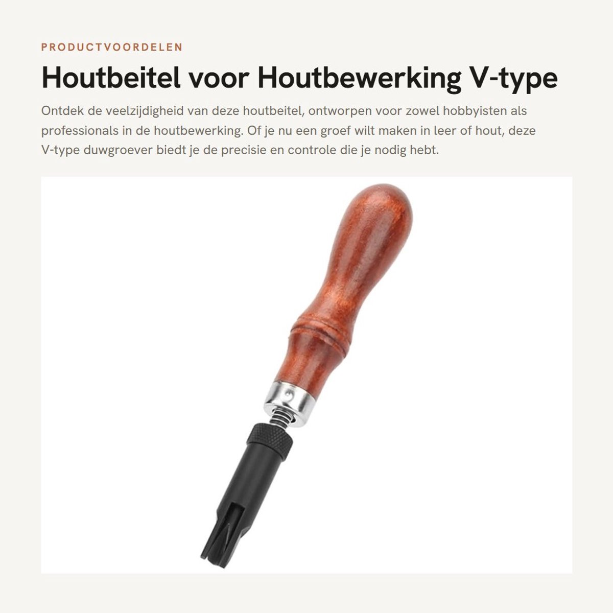 Dailygoods- Houtbeitel Ergonomisch Handvat - V-type Duwgroever - Verstelbare Groefbreedte - Hoogwaardig Materiaal - Scherpe Snede - Stevig en Duurzaam - Groefbeitel