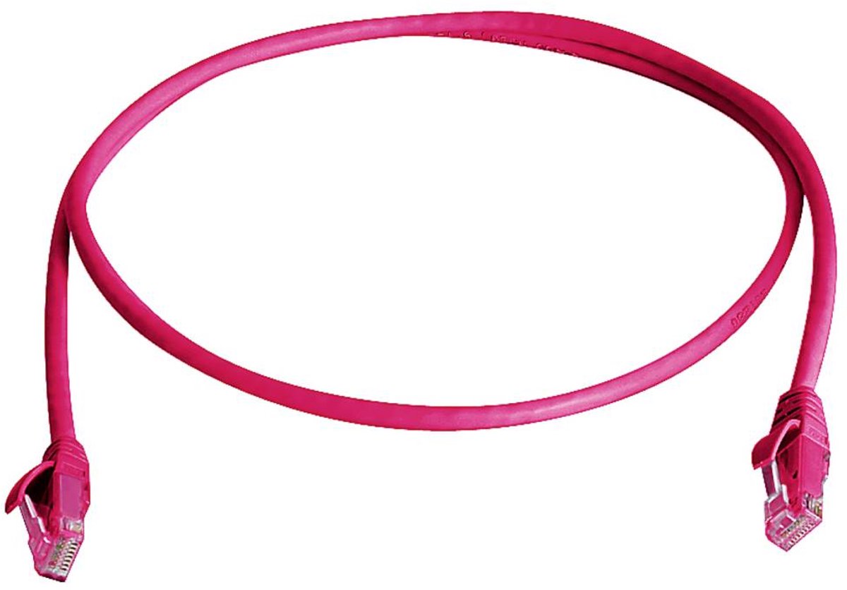 Telegärtner 100008516 RJ45 Netwerkkabel, patchkabel CAT 6 3.0 m Rood Vlambestendig, Met anti-kniktule 1 stuk(s)
