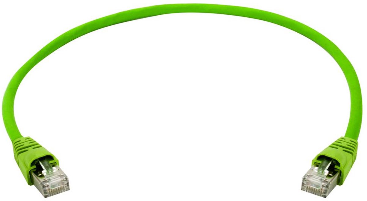 Telegärtner 100009142 RJ45 Netwerkkabel, patchkabel SF/UTP 15.0 m Groen Met anti-kniktule 1 stuk(s)