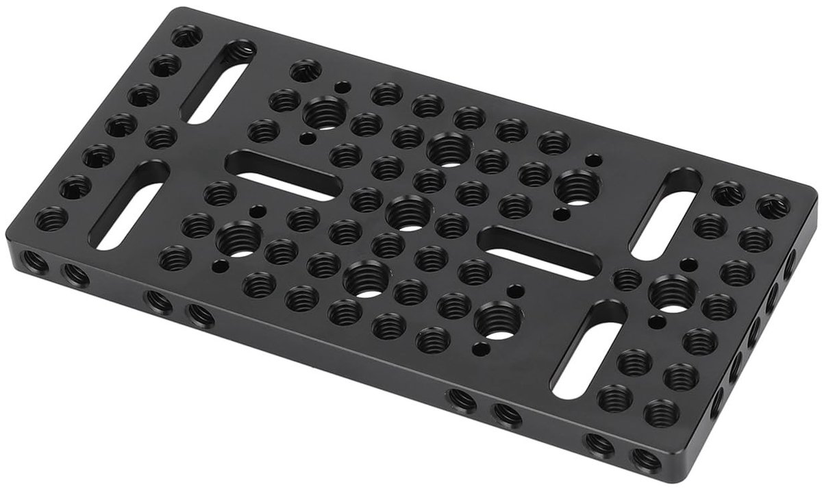 Dailygoods- Montagekaasplaat Aluminium - Bevestigingsmogelijkheden - 1/4"-20 en 3/8"-16 Schroefdraad - Antiverdraaiings Uitsparingen - Multifunctioneel - Stijf Platform - Camera Mount