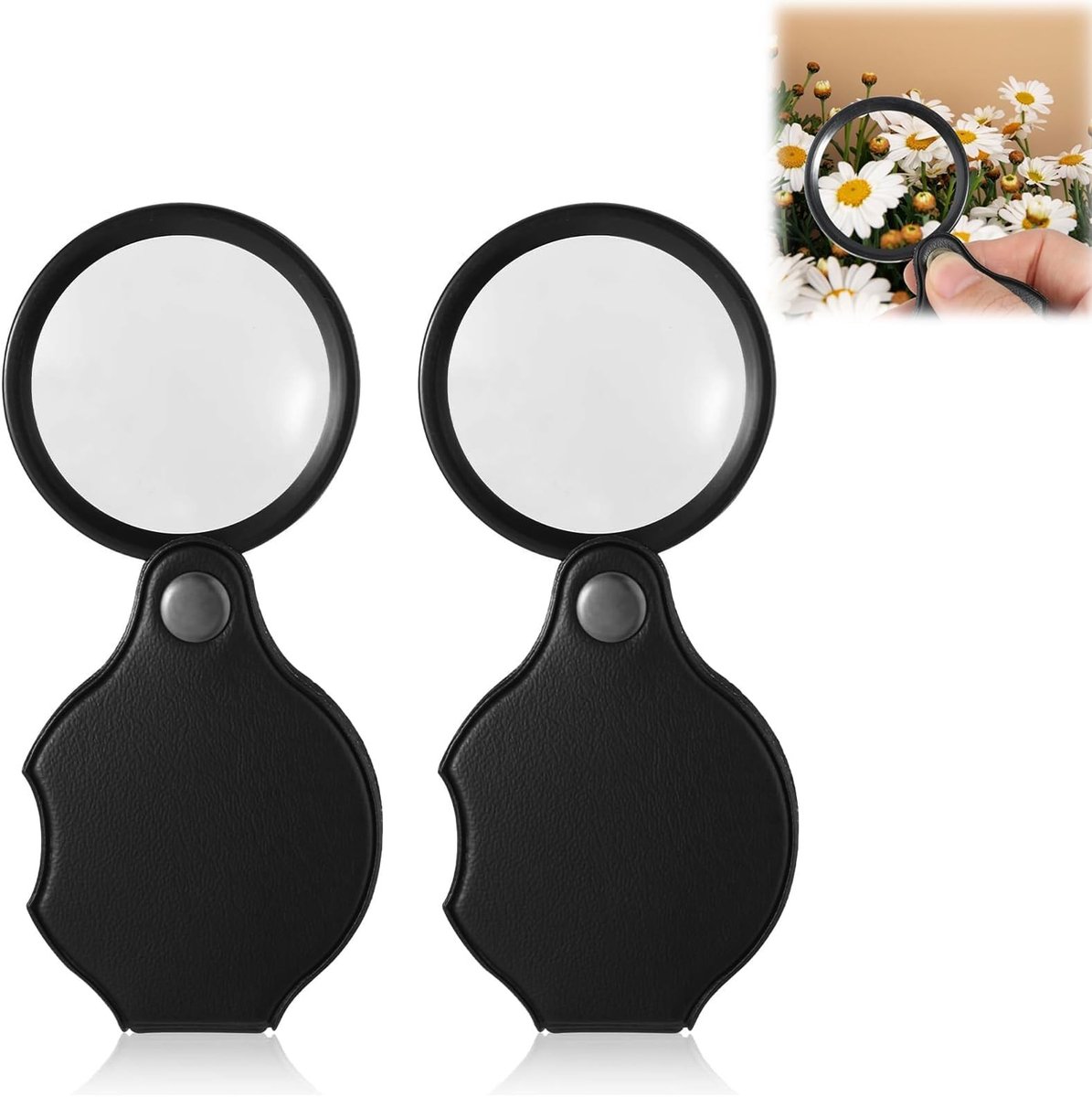 Dailygoods - 2 Stuks Kleine Vergrootglas Sleutelhangers - Handig voor Lezen