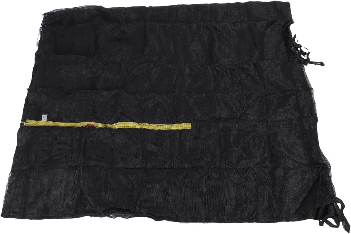 Trampoline Veiligheidsnet - Vervangingsnet Springkussen - Veilig Springplezier - Dubbele Ritssluiting - 1.8 Meter Hoog - Zwart