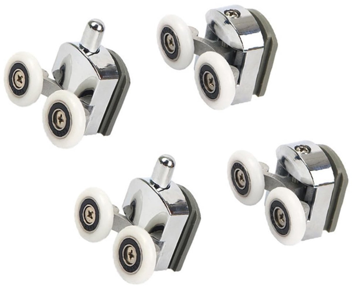 Dailygoods- Douchecabinedeurrollen 23 mm - Robuust/duurzaam - Geluidsreductie - Geschikt voor glazen deuren 3-6 mm - Eenvoudig te vervangen - Ideaal voor douchecabines/whirlpools - Douchewielen