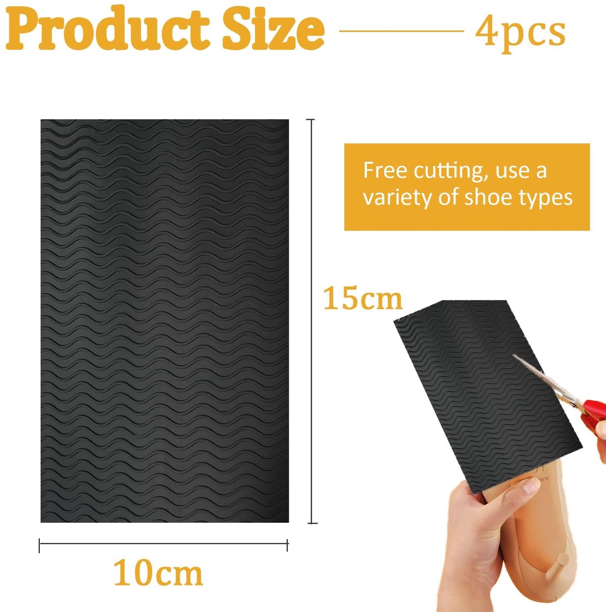 Dailygoods- Antislipzolen 4-delig - Zelfklevende Rubber Pads - Schoenzoolbeschermer - Geluidsreductie - Bescherming tegen Slechte Zolen - Verlengde Levensduur - Schoenzolen