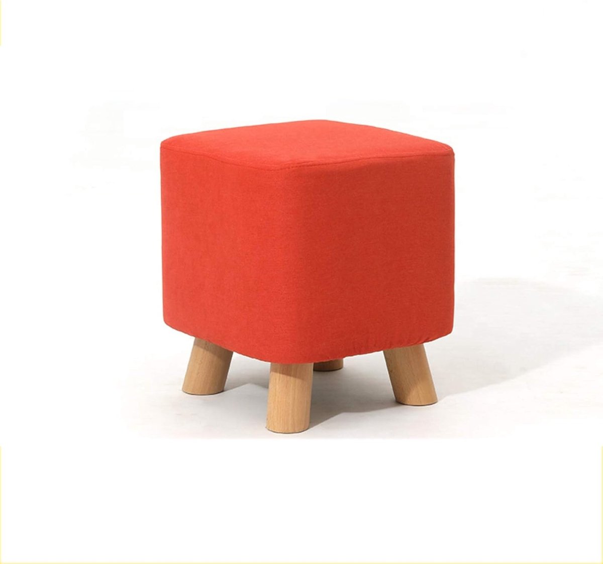 Krukje - Voetenbankje - Zithoogte - Afneembare hoes - 30x26cm - Rood