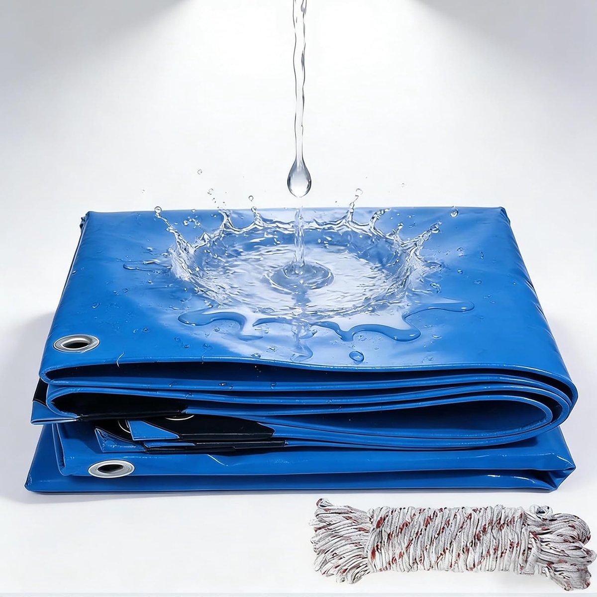 Waterdicht Afdekzeil - Beschermhoes Zeil - Voorwerpen Beschermen - Scheurvast PVC Materiaal - 160 x 260 cm - Blauw