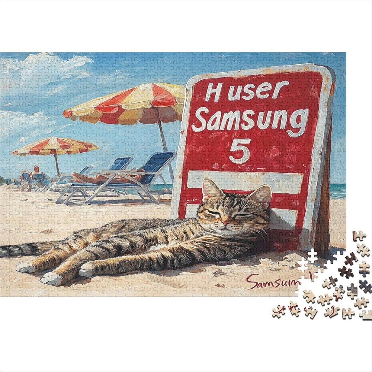 Legpuzzel - Papier Puzzel - Zomer Ontspanning - 1000 Stukjes - 70 x 50 cm - Cartoon Stijl