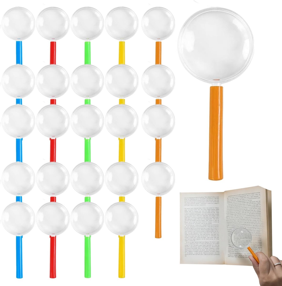 Dailygoods - 25 Stuks Draagbare Vergroter – Handheld Vergrootglas voor Volwassenen – Ideaal voor Lezen, Hobby’s en Detail Inspectie