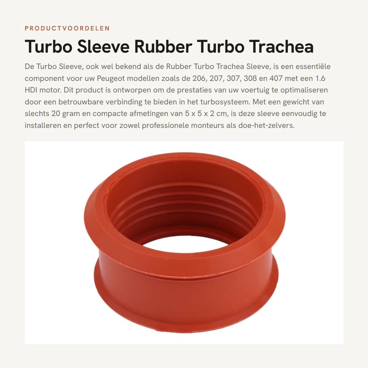 Dailygoods- Turbo Sleeve - Rubber Sleeve - Compatibel met 206/207/307/308/407 - Trachea Sleeve - Turbo Trachea Sleeve - 1.6 HDI