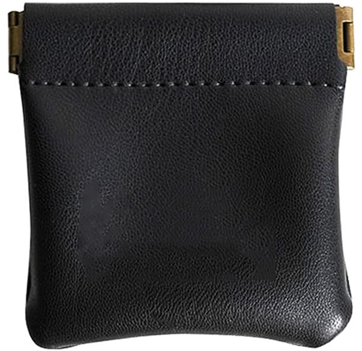 Dailygoods - PU lederen mini knijpen portemonnee - Sleutelhanger portemonnee - Compact en stijlvol - Zwart - Kabel organizer en oordopjes hoesje - Ges...
