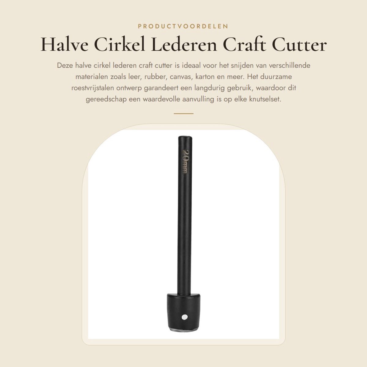 Dailygoods- Perforator Hoogwaardig Roestvrij Staal - Ponssnijder - Craft Cutter - Duurzaam - Voor Leer/Rubber/Karton - Eenvoudig in Gebruik - Pons