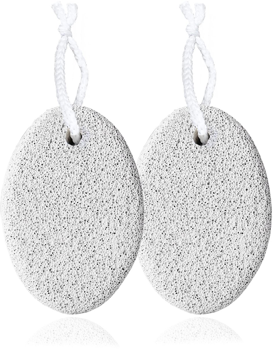 Dailygoods- Puimsteen 2 Stuks - Voetpuimsteen voor Eeltverwijdering - Voetschrobber - Harde Huid - Eelt en Likdoorns - Inclusief Ophangtouwen - Voetscrubber