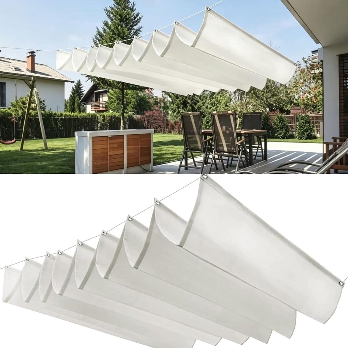 Tuin Zonnescherm - Zonnedoek Terras - Buiten Ontspannen - Waterdicht Golfontwerp - 70x180c