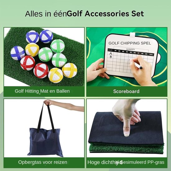 Golf Oefenmat - Golfmat Turf - Golfvaardigheden Verbeteren - Dubbelzijdige Oefenmat - 180x150cm - Groen van GOLF — afbeelding 4