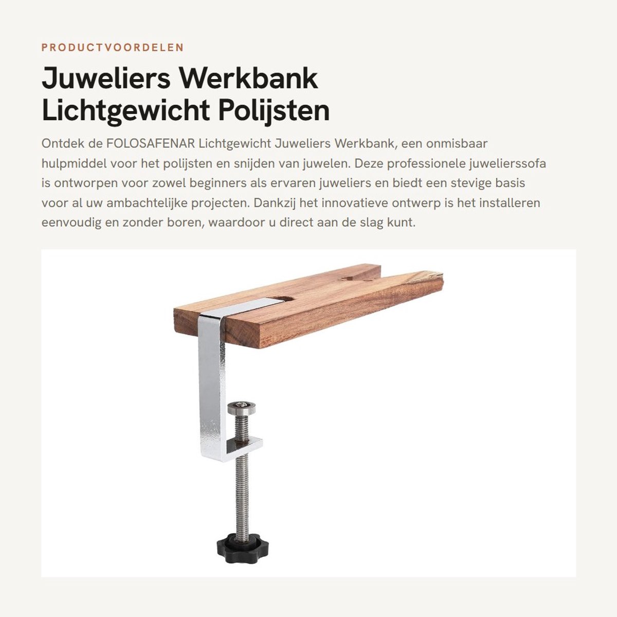 Dailygoods- Sieradenwerkbank Professionele Tool - Lichtgewicht Werkbank - Houten/IJzeren Constructie - Eenvoudig te Installeren - Voor Polijsten/Cutting - Betrouwbaar en Duurzaam - Juweliersbank