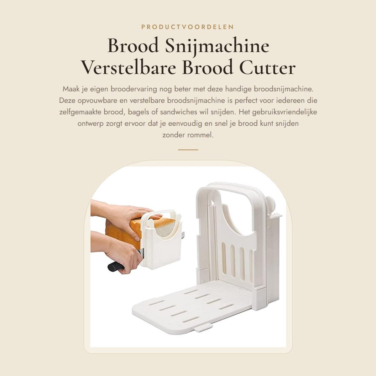 Dailygoods- Broodsnijmachine Verstelbaar - Opvouwbaar - Snijden in 5 Dikten - Ruimtebesparend - Hoogwaardig ABS-Harsmateriaal - Eenvoudig te Reinigen - Broodsnijder