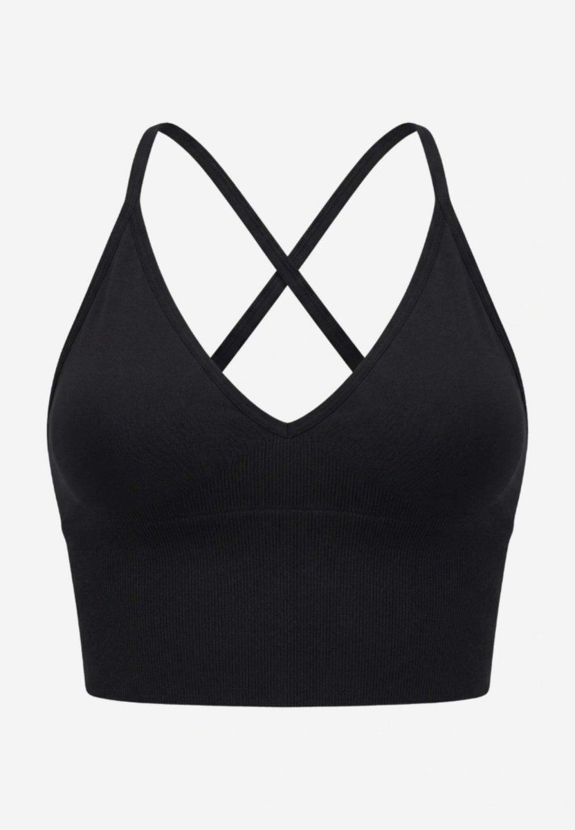 SNOCKS Seamless Bralette Dames – Cross Back – Uitneembare Cups – Comfortabel & Naadloos – Licht Ondersteunend – Geribd Design – 1 Stuk