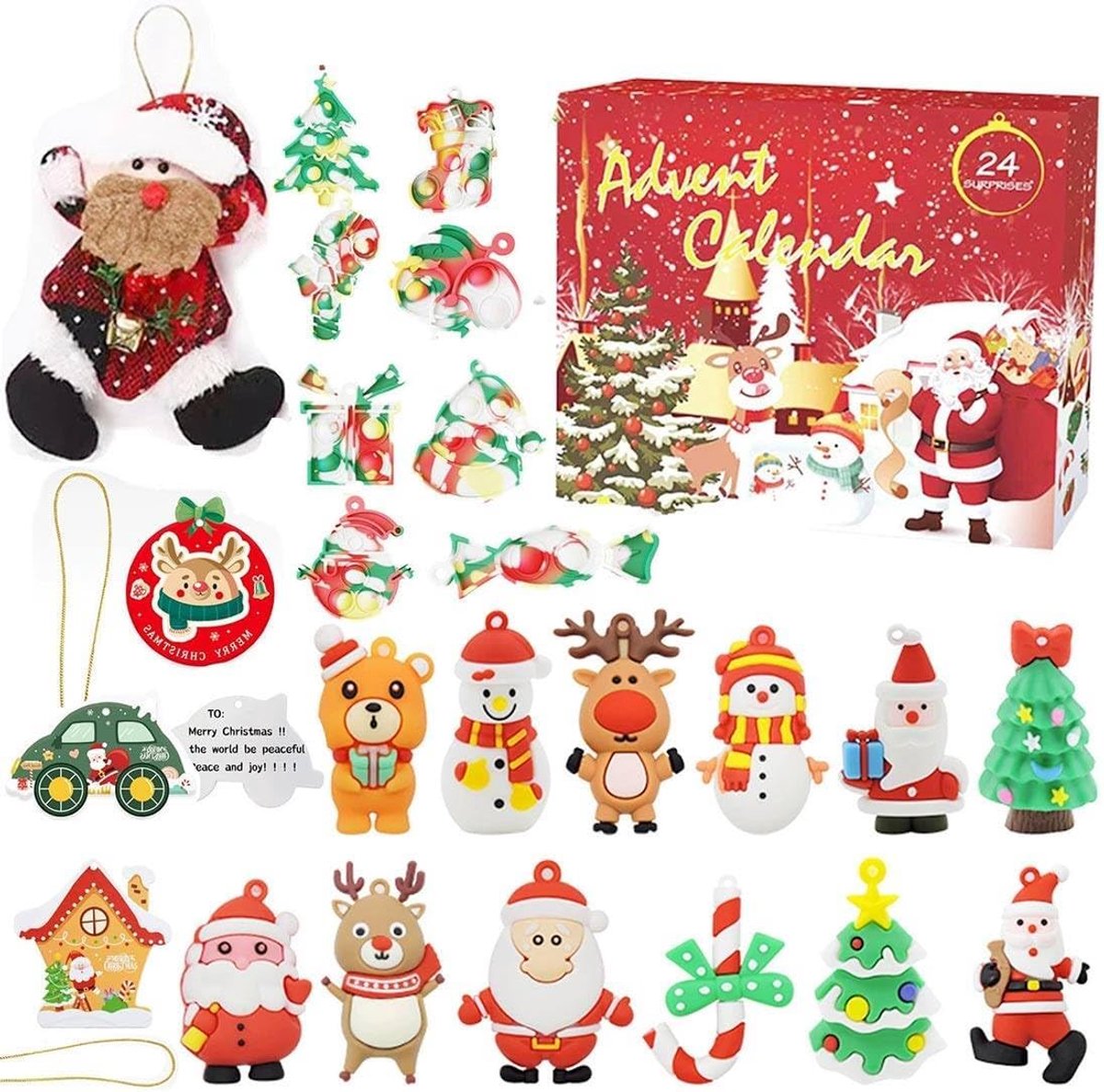 Kerst Countdown Kalender - Verrassingsdoos Figuren - Feestelijke Wacht - Elke Dag Een Cadeau