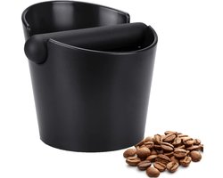 Koffie Uitklopbak-Koffiedikbak-Espresso Knock Box-Koffie Afvalbak voor Koffiedik-Barista Accessoire-ABS met Siliconen Stang-Zwart Groot