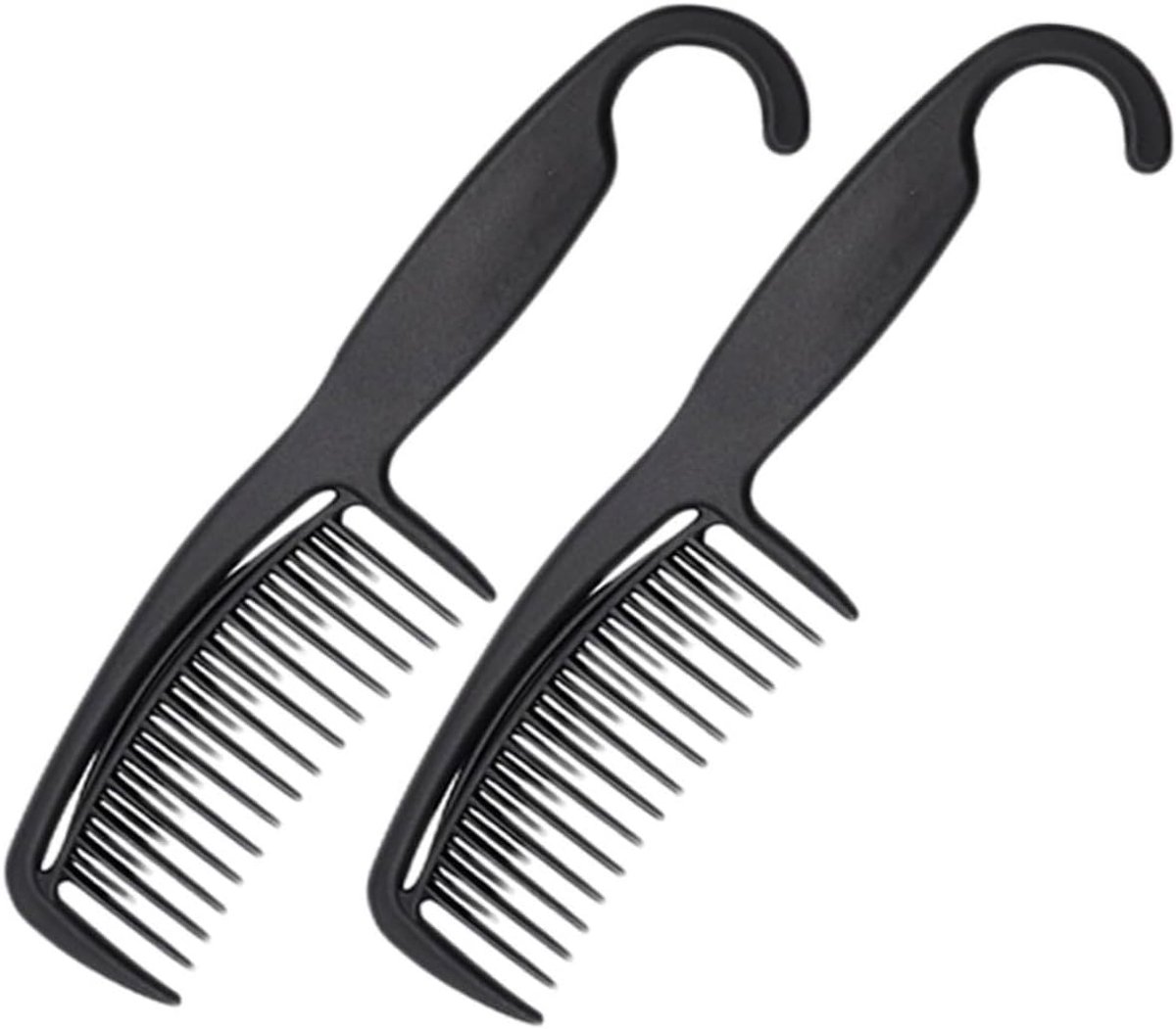 Haarkam Set - Kapperskammen Styling - Haar Knippen Thuis - Stevige Koolstofvezel - 2-pack - Zwart