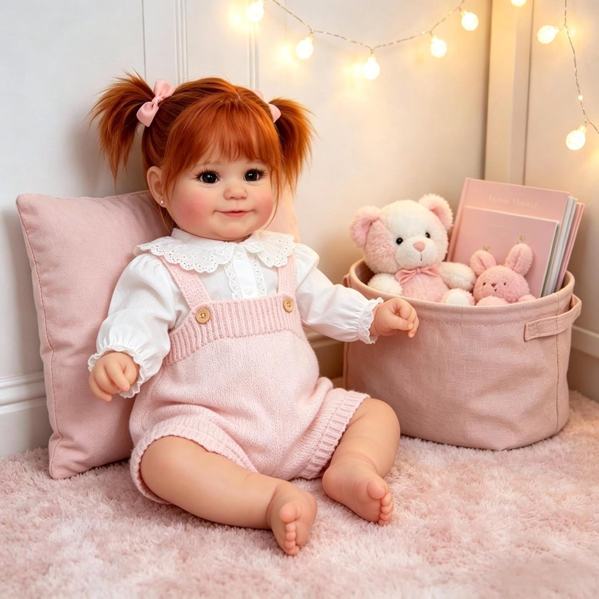 Reborn Babypop Meisje - Levens Echte Pop - Speelkameraadje Kind - Volledig Vinyl Waterdicht - 50 cm - Lichtroze