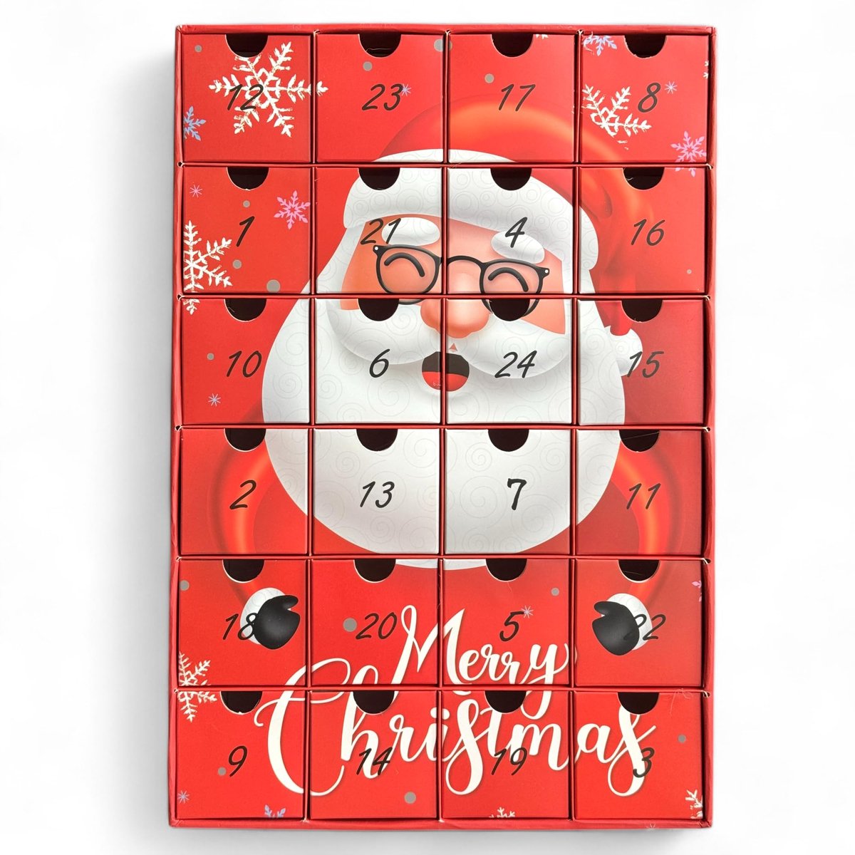 Dailygoods- Adventskalender 2025 - 24 Lades - Vulbare Kerstkalender - Stevige Kartonnen Constructie - Geschikt voor Kinderen en Volwassenen - Kleurrijk Design