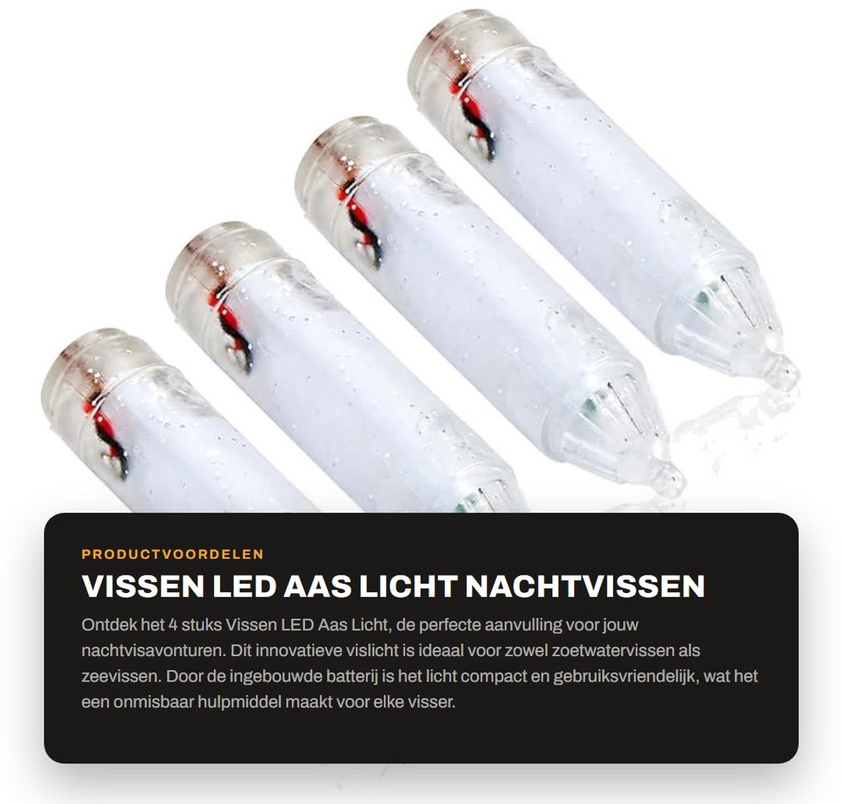 Allecto - Vissen Led Aas Licht - Nachtvissen - Ingebouwde Batterij