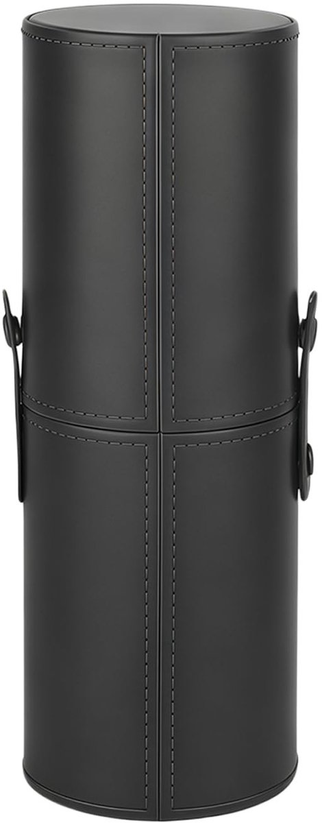 Dailygoods- Make-up Borstelhouder Zwart - Draagbare Cosmetica Trolley - PU-leer - 23x8x8 cm - Elegant Ontwerp - Duurzaam en Herbruikbaar - Cosmetica Organizer