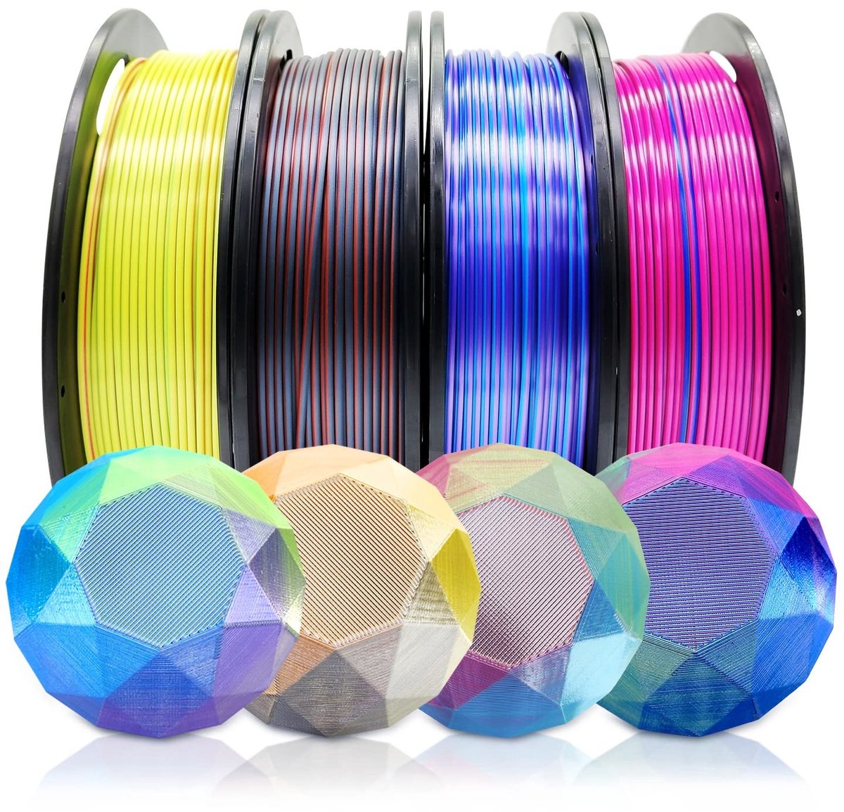 Dailygoods - 3D Filament Kleurenpakket - 4 x 250 g Coextrusie Filament 1,75 mm