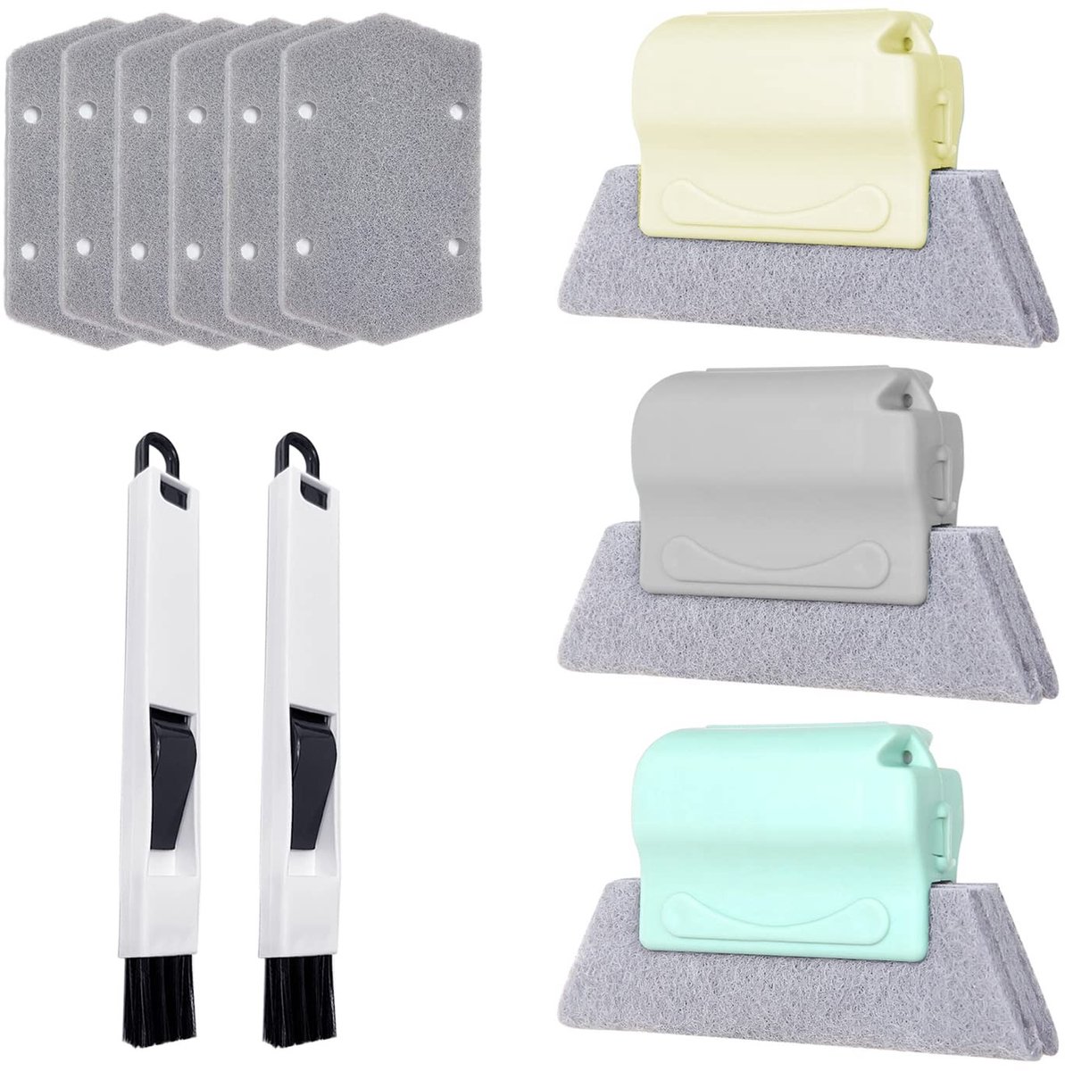 Dailygoods- Reinigingsborstels Set van 3 - Handreinigingsborstel - Duurzaam Ontwerp - Verwisselbare Reinigingsdoek - Sterke Reinigingskracht - Comfortabele Grip - Reinigingsgereedschap