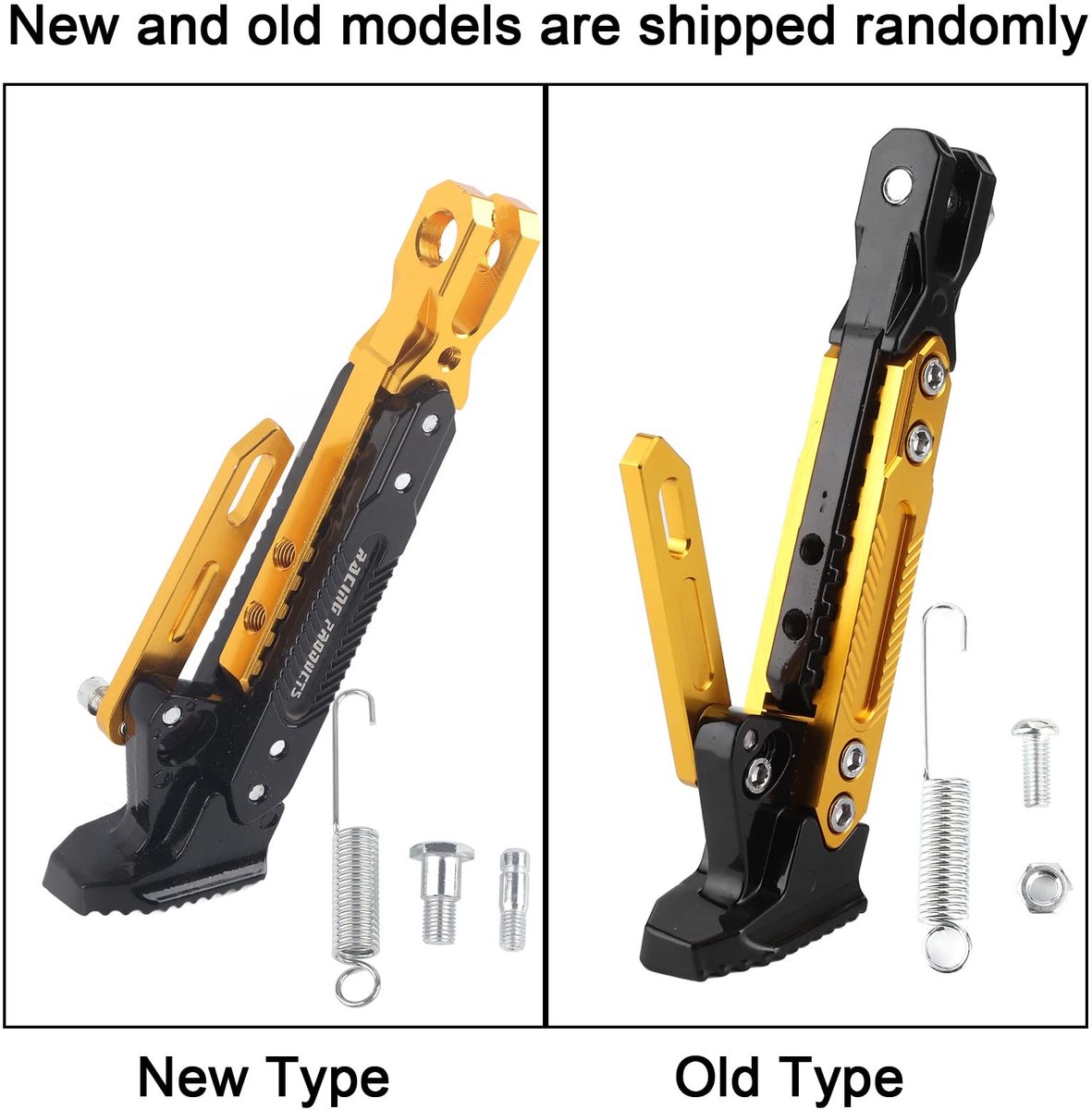 Dailygoods- Motorfietsstandaard Verstelbaar - CNC Aluminium - Zijstandaard - Universeel - Motoronderdelen - Inclusief Montageaccessoires - Motorsteun