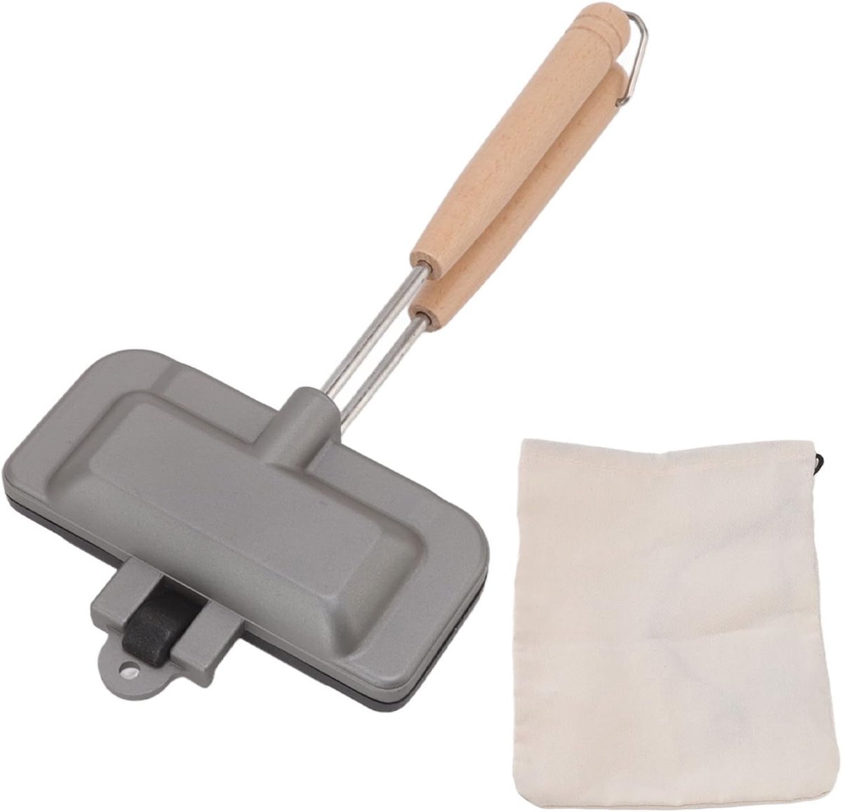 Sandwich Koekenpan Tosti IJzer Snelle Maaltijden Afneembare Handgreep 22x13x5 cm Zwart