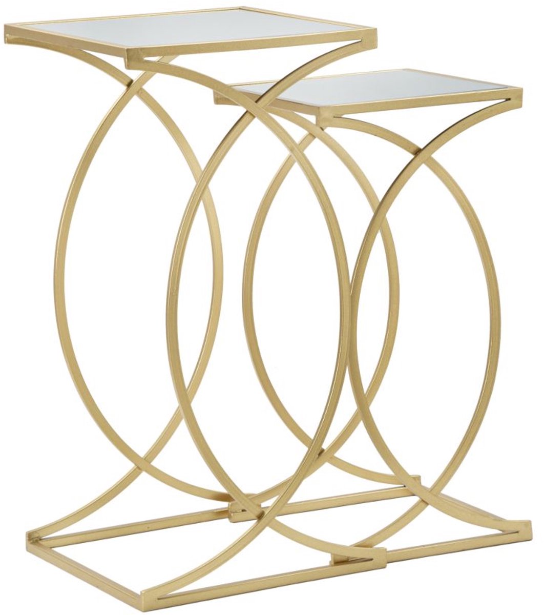 Mauro Ferretti Bijzettafel Siomply 35x35x70-30x30x60 Goud