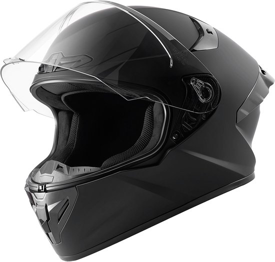 VEVOR Casque Intégral pour Motard, Taille L, avec Visière Transparente, Certifié ECE 22.06, Casque Intégral pour Hommes et Femmes, Casque Intégral avec Compartiment pour Haut-Parleur Bluetooth, Casque de Cyclomoteur, Noir