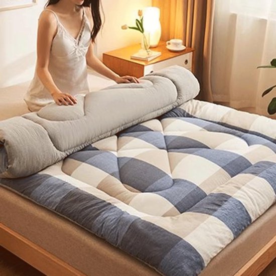 Opvouwbare Tatami Mat - Futonmatras Vloermat - Comfortabel Slapen - Meerlaagse Vulling - 90x200 cm - Grijs — afbeelding 3