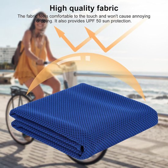 Koelhanddoeken - Verkoelende nekbanden - Sport en outdoor - Ademend mesh materiaal - 30 x 80 cm - Donkerblauw — afbeelding 3