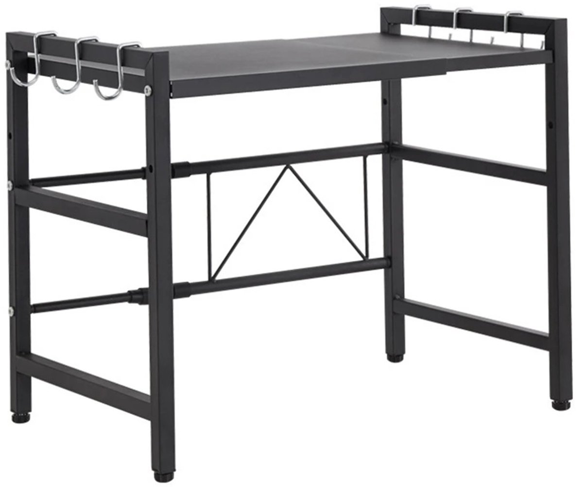 Dailygoods Magnetron opbergrek, opbergplank voor thuiskeuken, uittrekbaar magnetronrek, 1-laags opbergrekken, plankorgan