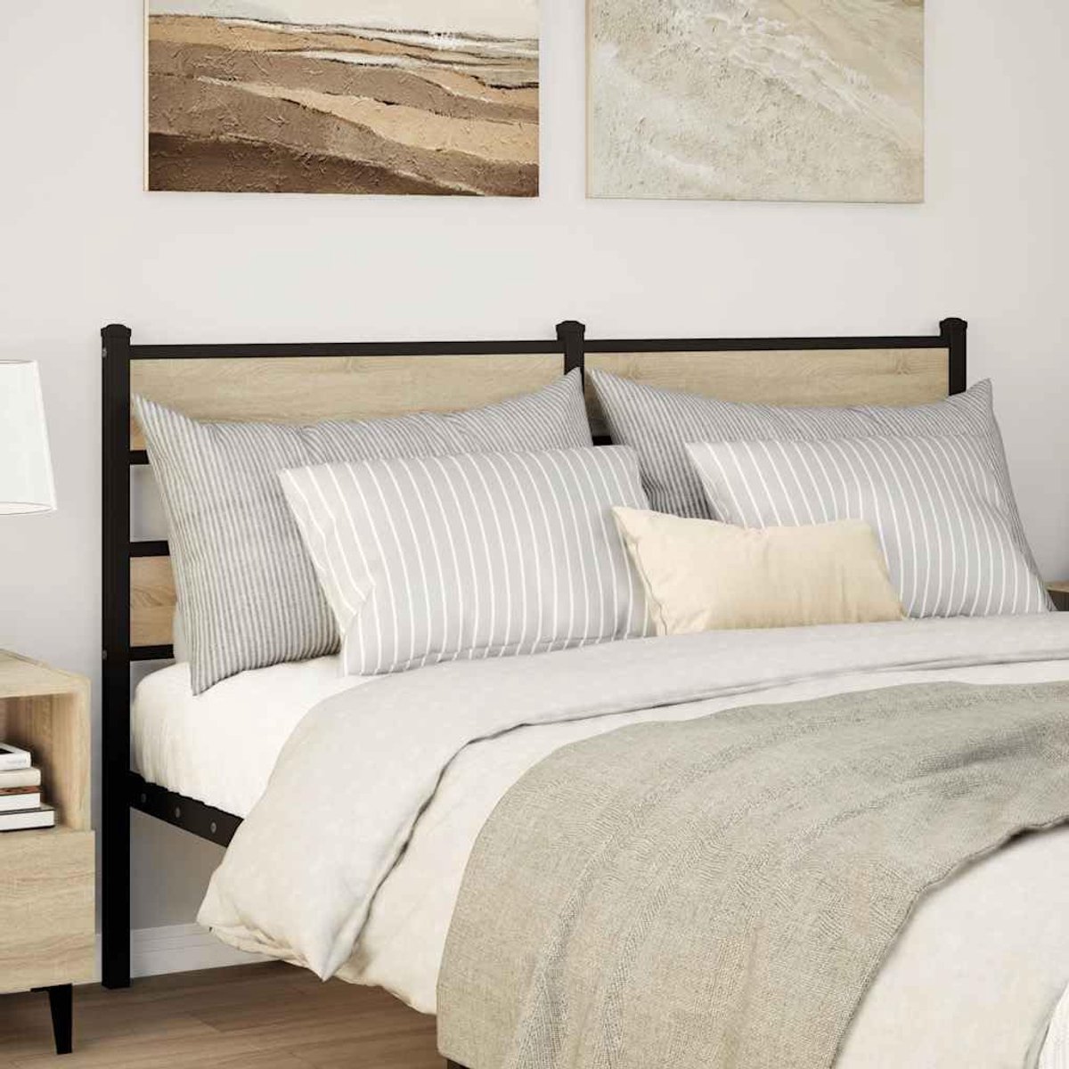 Vervangend hoofdeinde - Bed hoofdbord - Slaapkamer aankleden - Robuuste metalen poten - 140 cm breed - Sonoma eiken