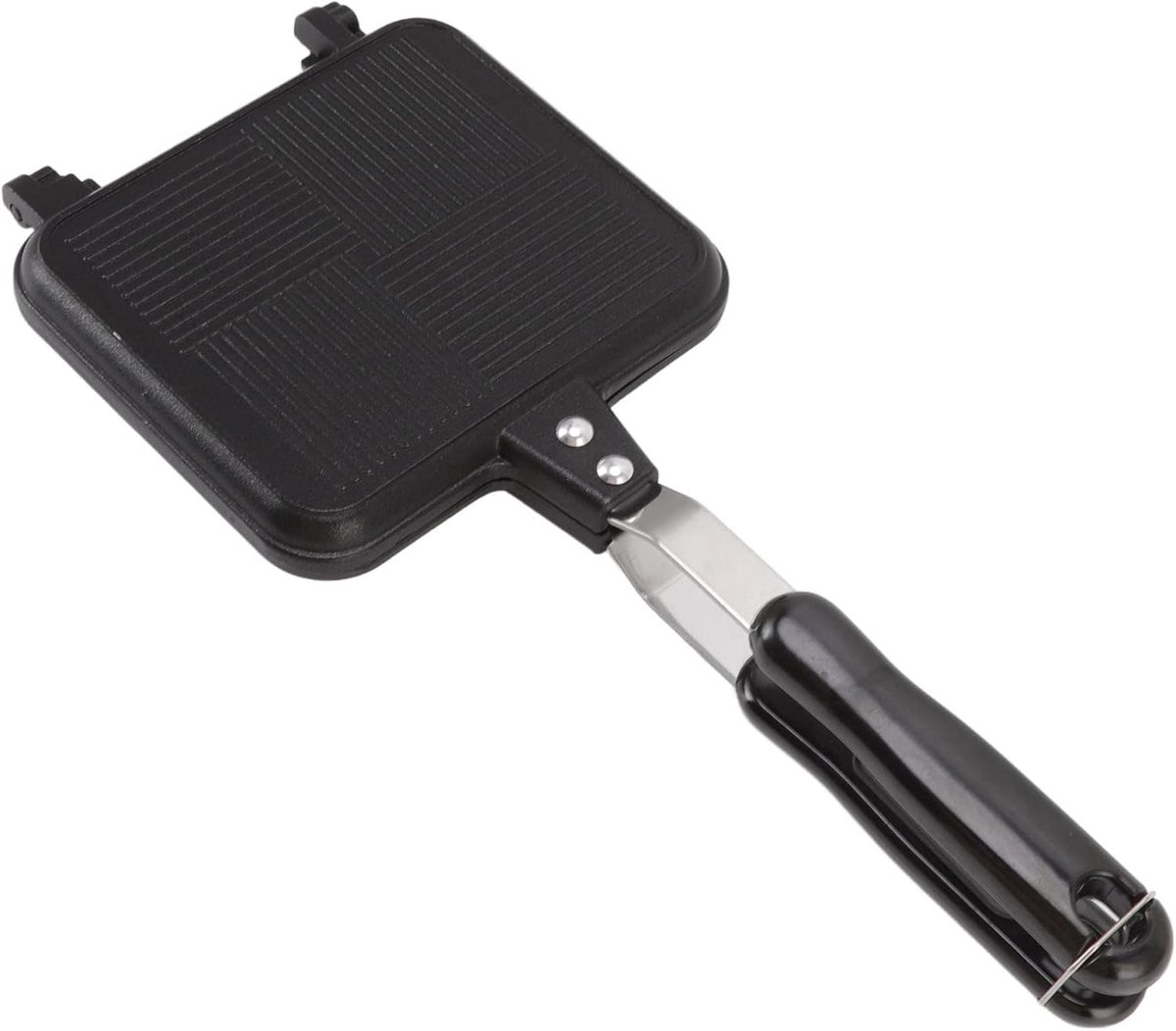 Sandwich Pan Tosti Maker Ontbijt Maken Dubbelzijdig Verwarmen 35x15cm Zwart