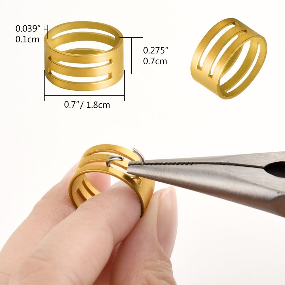 Dailygoods- Sieradenmaakset - Sieradenreparatieset - Gereedschapset - Inclusief messing ring - Pincet - Tang - Perfect voor beginners - Sieradenkit — cadeau in Sieraden - foto 8